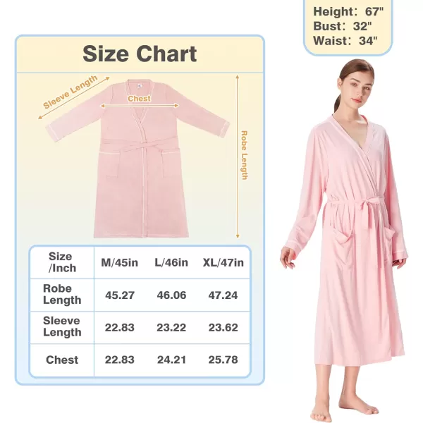 Catalonia Lightweight Womens Robes Ladies Bathrobe Silky Soft Long Summer KimonoPink