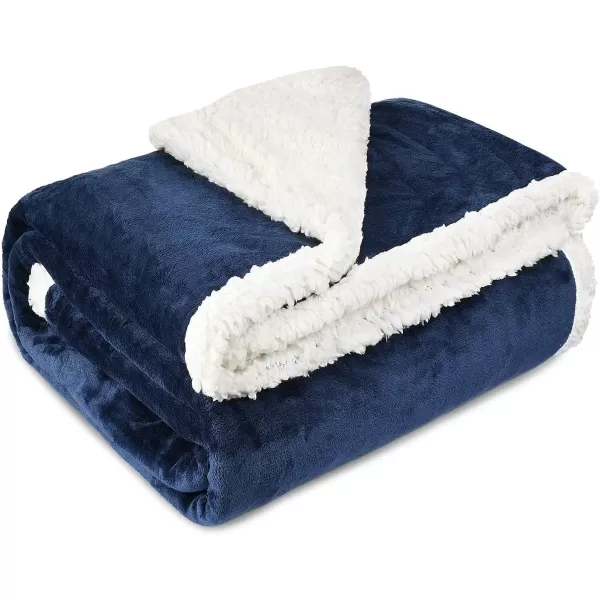 Catalonia Navy Blue Sherpa Fleece Blanket for Bed Super Soft Fleece Plush Sofa Couch Throw Blanket TV Bed Blanket Comfy Cozy Fluffy Warm Comforter Caring Gift 60x80 inch50x60 inches Blue