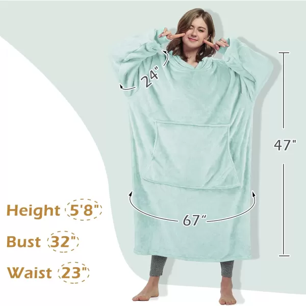 Catalonia Oversized Blanket Hoodie Sweatshirt Fleece Pullover with Large Front Pocket for Adults Men WomenAquaankle Length