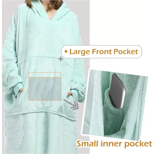 Catalonia Oversized Blanket Hoodie Sweatshirt Fleece Pullover with Large Front Pocket for Adults Men WomenAquaankle Length