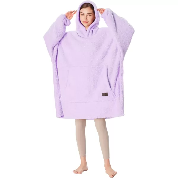 Catalonia Oversized Blanket Hoodie Sweatshirt Wearable Lounging Fleece Pullover Gift for Adults Women Men Kids Wife PurpleMint  Faux Shearling