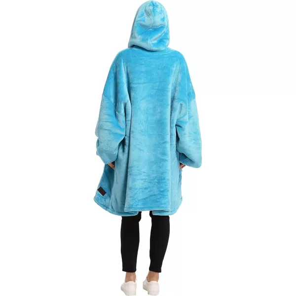 Catalonia Oversized Blanket Hoodie Sweatshirt Wearable Sherpa Blanket Pullover Ideal GiftingBlue