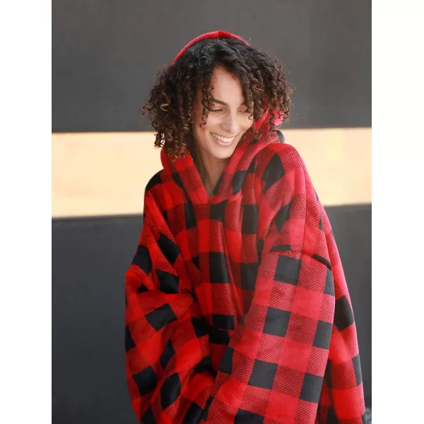 Catalonia Oversized Blanket Hoodie Sweatshirt Wearable Sherpa Blanket Pullover Ideal GiftingChecker