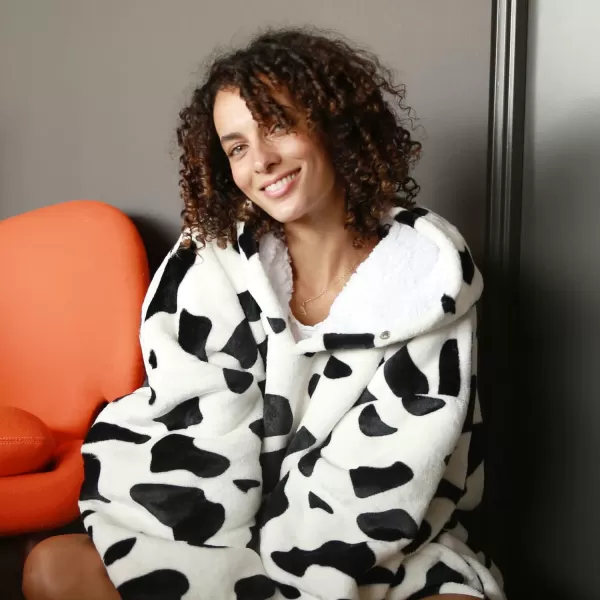 Catalonia Oversized Blanket Hoodie Sweatshirt Wearable Sherpa Blanket Pullover Ideal GiftingDalmatian