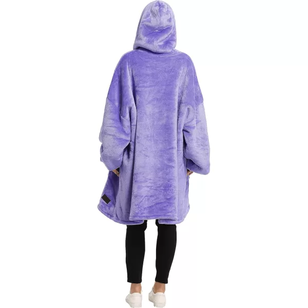 Catalonia Oversized Blanket Hoodie Sweatshirt Wearable Sherpa Blanket Pullover Ideal GiftingPurple