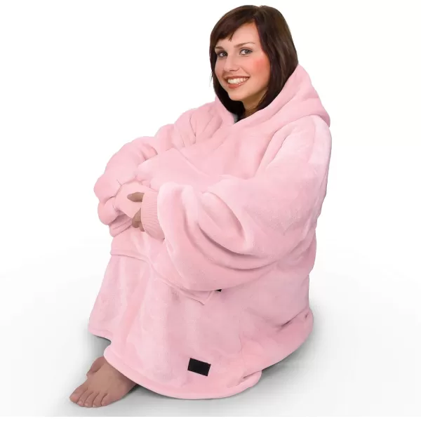 Catalonia Oversized Blanket Hoodie Sweatshirt Wearable Sherpa Lounging Pullover for Adults Women MenPinkextra Long