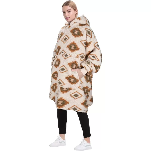 Catalonia Oversized Blanket Hoodie Sweatshirt Wearable Sherpa Lounging Pullover for Adults Women MenSouth West