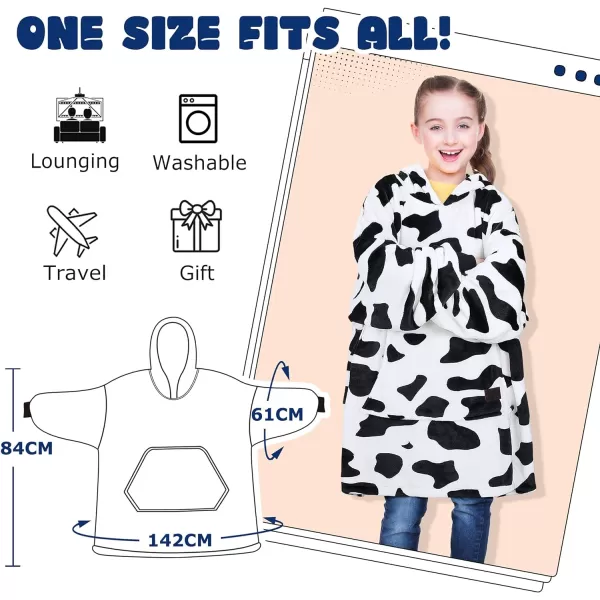 Catalonia Oversized Blanket Hoodie Sweatshirt for Kids Wearable Fleece Pullover with Large Front Pocket Teen Boys GirlsDalmatian