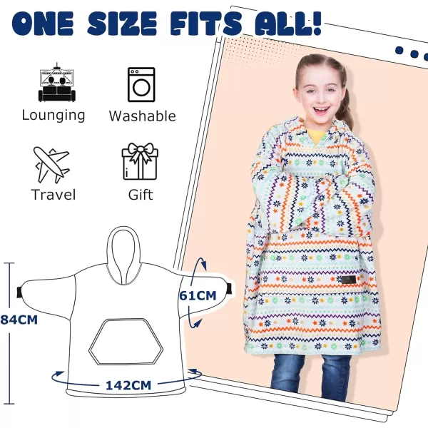 Catalonia Oversized Blanket Hoodie Sweatshirt for Kids Wearable Fleece Pullover with Large Front Pocket Teen Boys GirlsXmas