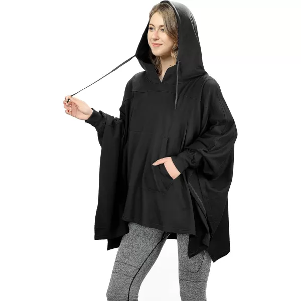 Catalonia Oversized Hoodie Sweatshirt Poncho Casual Hoodie Cape Batwing Coat Pullover Blanket for Adults Women MenBlack