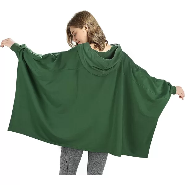 Catalonia Oversized Hoodie Sweatshirt Poncho Casual Hoodie Cape Batwing Coat Pullover Blanket for Adults Women MenGreen