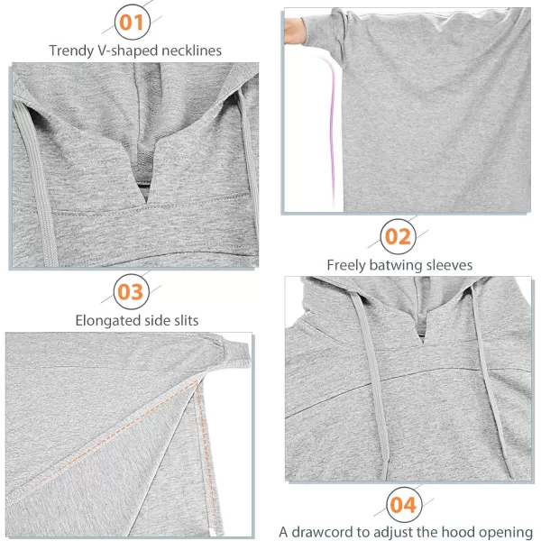 Catalonia Oversized Hoodie Sweatshirt Poncho Casual Hoodie Cape Batwing Coat Pullover Blanket for Adults Women MenGrey