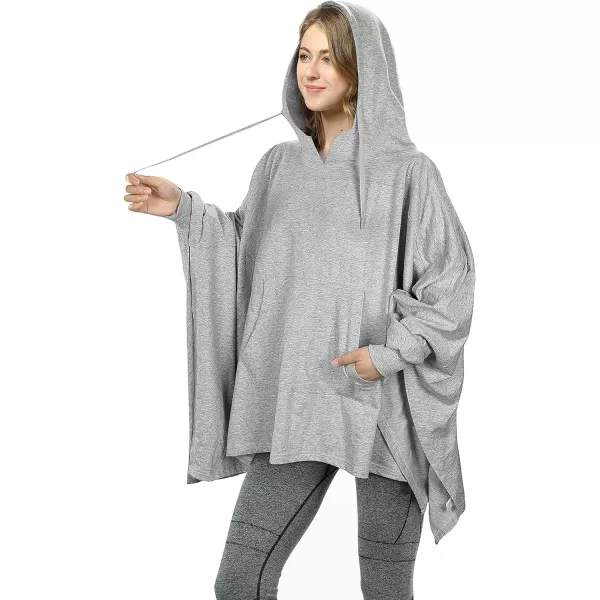 Catalonia Oversized Hoodie Sweatshirt Poncho Casual Hoodie Cape Batwing Coat Pullover Blanket for Adults Women MenGrey