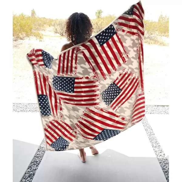 Catalonia Patriotic US Flag Blanket American National Flag Throws Sherpa Fleece Reversible Blanket for Couch Bed Decor 4th of July Citizenship Veteran Gift 50X70 inchesThrow50x70 American Flags