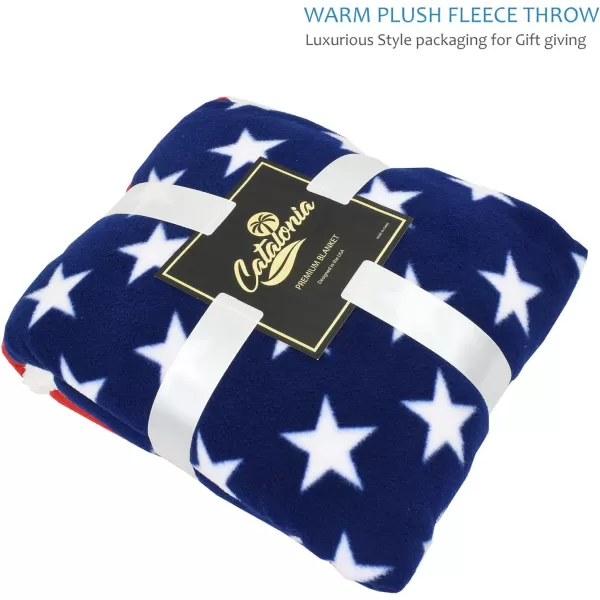 Catalonia Patriotic US Flag Blanket American National Flag Throws Sherpa Fleece Reversible Blanket for Couch Bed Decor 4th of July Citizenship Veteran GiftThrow50x60 American Flag
