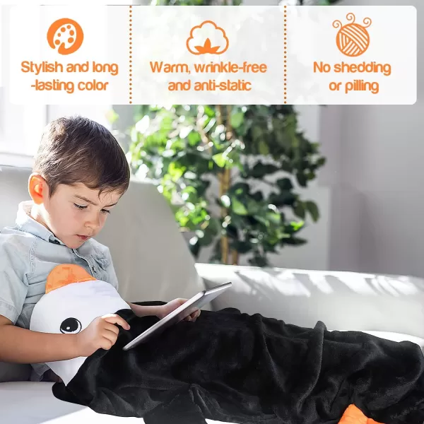 Catalonia Penguin Tails Blanket Super Soft Plush Kids Sleeping Blanket Bag for Toddler Children Teens Boys GirlsGift IdeaPenguin