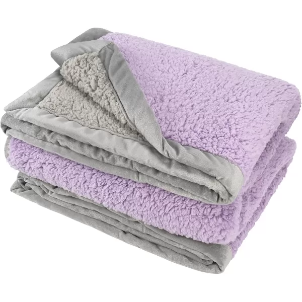 Catalonia Pink Sherpa Throws Blanket for Girls Super Soft Comfy Fuzzy Micro Plush Fleece Snuggle Blanket for Sofa Couch TV Bed Reversible Match Color All Seasons 50x60 Tone to Tone50x60 Lavender and Grey