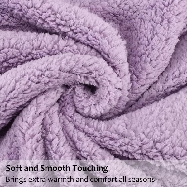 Catalonia Pink Sherpa Throws Blanket for Girls Super Soft Comfy Fuzzy Micro Plush Fleece Snuggle Blanket for Sofa Couch TV Bed Reversible Match Color All Seasons 50x60 Tone to Tone50x60 Lavender and Grey