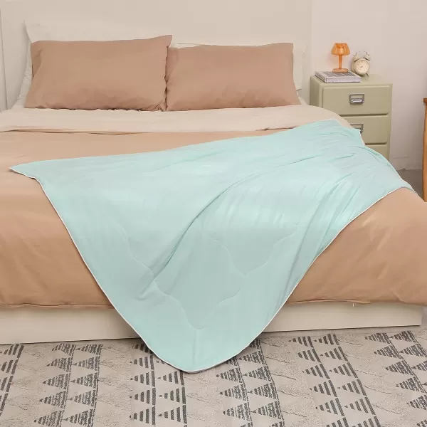 Catalonia Queen Size Quilt Set Lightweight Bedspread for Summer and Spring 3 Pieces Bedding Coverlet1 Quilt and 2 Pillow Shams Grey Froest Pattern90x96 inches50x60 inches Aqua