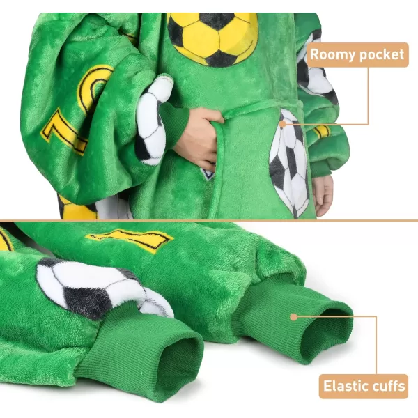 Catalonia Ribbit Deer Print Oversized Hoodie Blanket Sweatshirt Wearable Sherpa Giant Pullover for Adults Men Women Teenagers Wife Girlfriend GiftOne Size Soccer Team Green