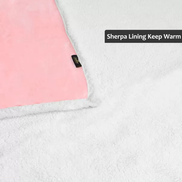 Catalonia Sherpa Wearable Blanket with Sleeves Arms Super Soft Warm Comfy Large Fleece Plush Sleeved TV Throws Wrap Robe Blanket for Adult Women and MenStandard Pocket Pink