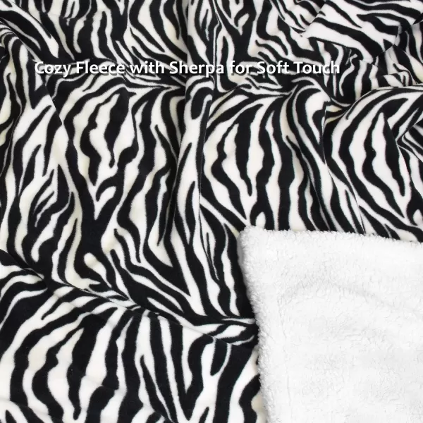 Catalonia Sherpa Wearable Blanket with Sleeves Arms Super Soft Warm Comfy Large Fleece Plush Sleeved TV Throws Wrap Robe Blanket for Adult Women and MenStandard Pocket Zebra