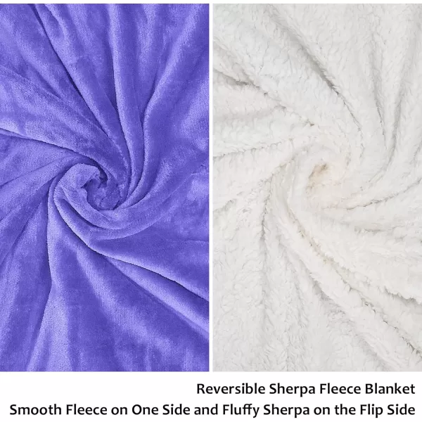 Catalonia Sherpa Wearable Blanket with Sleeves amp Foot Pockets for Adult Women Men Comfy Snuggle Wrap Sleeved Throw Blanket Robe Gift Idea PlaidSherpa Lining Purple