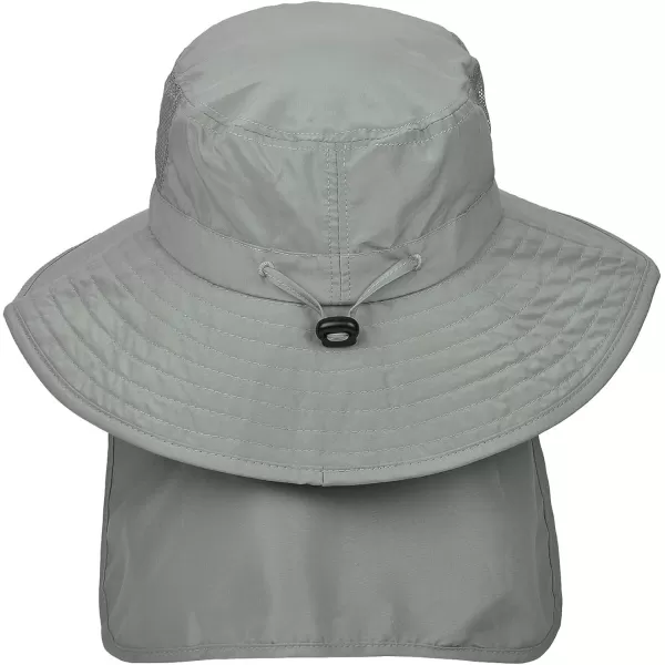 Catalonia Sun Hat for MenOutdoor Wide Brim Hat with Neck Flap Cover for Fishing Hiking Safari GardeningGrey  Side Mesh