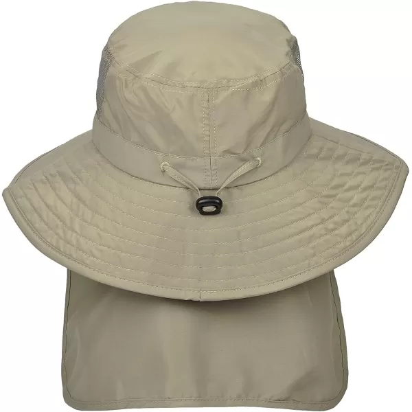 Catalonia Sun Hat for MenOutdoor Wide Brim Hat with Neck Flap Cover for Fishing Hiking Safari GardeningOlive  Side Mesh