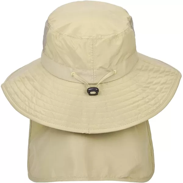 Catalonia Sun Hat for MenOutdoor Wide Brim Hat with Neck Flap Cover for Fishing Hiking Safari GardeningTan  Side Mesh