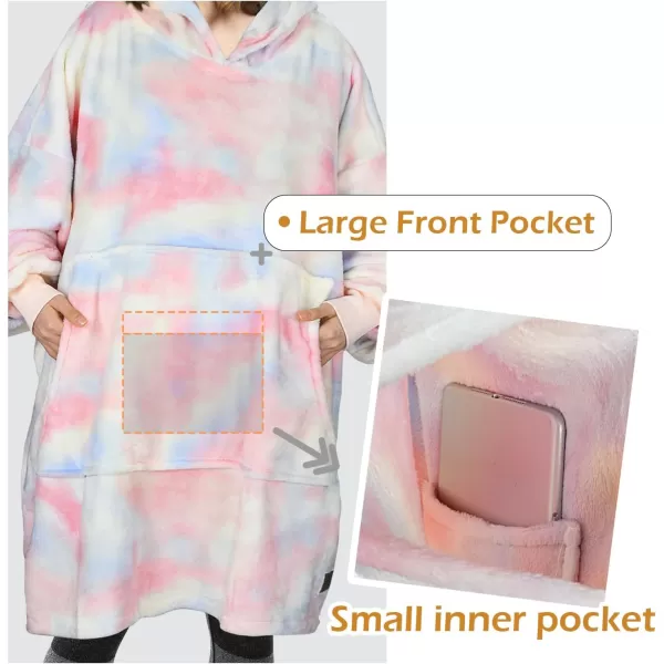 Catalonia Union Jack Print Blanket Hoodie Sweatshirt Oversized Wearable Fleece Pullover for Adults Men WomenCotton Candy  Fleece