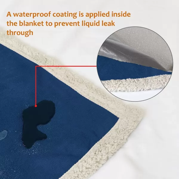 Catalonia Waterproof Blanket Pee Proof Couch Sofa Bed Protector Cover for Baby Super Cozy Plush Fleece Warm Sherpa Lining Throws and Blankets for Boating Camping Extra Large 80x90 GrayNavyTaupe 50x60 inch