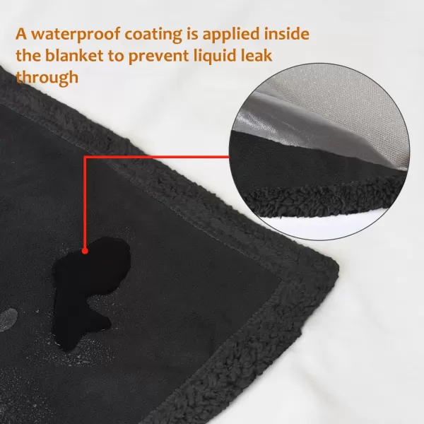 Catalonia Waterproof Blanket Pee Proof Couch Sofa Bed Protector Cover for Baby Super Cozy Plush Fleece Warm Sherpa Lining Throws and Blankets for Boating Camping Extra Large 80x90 GrayBlack  Black 60x80 inch