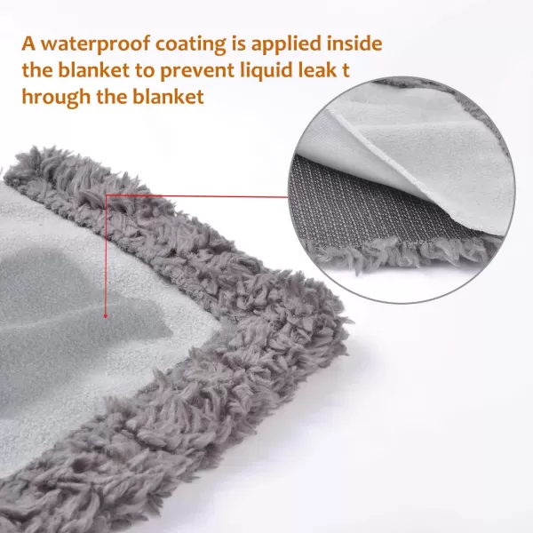 Catalonia Waterproof Blanket Pee Proof Couch Sofa Bed Protector Cover for Baby Super Cozy Plush Fleece Warm Sherpa Lining Throws and Blankets for Boating Camping Extra Large 80x90 GrayLt GrayDk Gray 60x80 inch