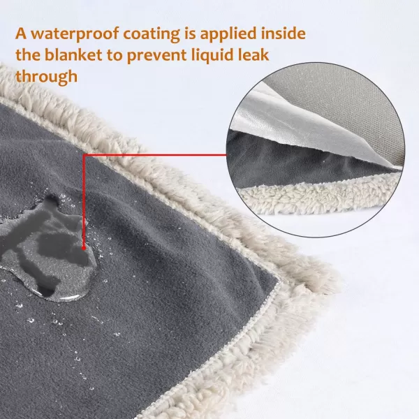 Catalonia Waterproof Blanket Pee Proof Couch Sofa Bed Protector Cover for Baby Super Cozy Plush Fleece Warm Sherpa Lining Throws and Blankets for Boating Camping Extra Large 80x90 GrayGrayTaupe 80x90 inch