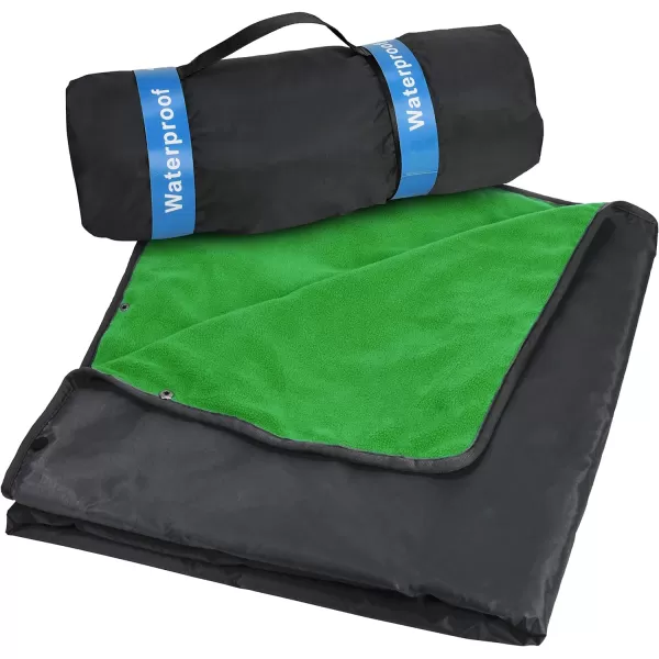 Catalonia Waterproof Blanket for Outdoor Hooded Blanket Poncho Windproof Warm for StadiumSporting Events CampingBlack  Green