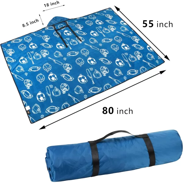 Catalonia Waterproof Blanket for Outdoor Hooded Blanket Poncho Windproof Warm for StadiumSporting Events CampingBlue  Football