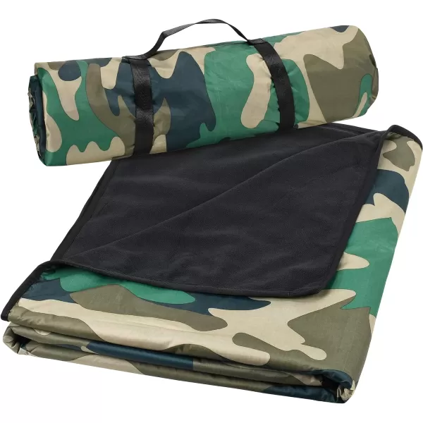 Catalonia Waterproof Blanket for Outdoor Hooded Blanket Poncho Windproof Warm for StadiumSporting Events CampingCamo  Black