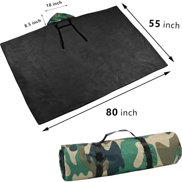 Catalonia Waterproof Blanket for Outdoor Hooded Blanket Poncho Windproof Warm for StadiumSporting Events CampingCamo  Black