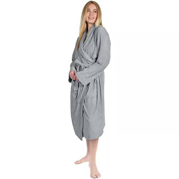 Catalonia Womens Fleece Long Robe Comfy Soft Chenille BathrobeGrey