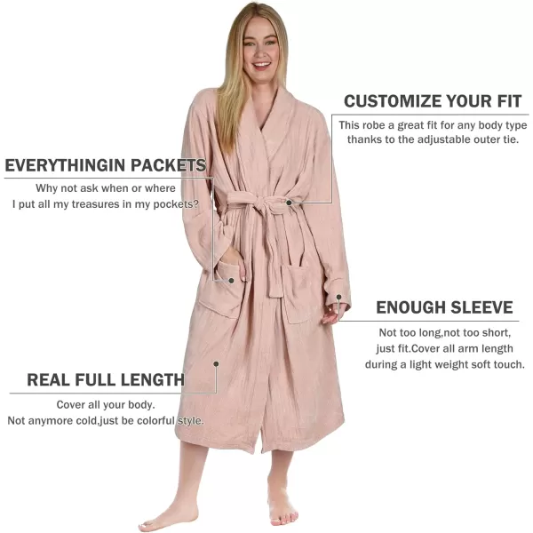 Catalonia Womens Fleece Long Robe Comfy Soft Chenille BathrobePink