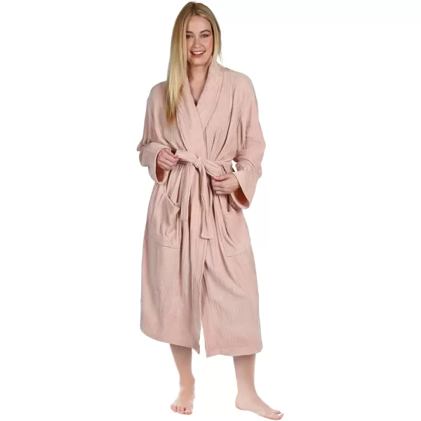 Catalonia Womens Fleece Long Robe Comfy Soft Chenille BathrobePink