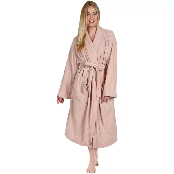 Catalonia Womens Fleece Long Robe Comfy Soft Chenille BathrobePink