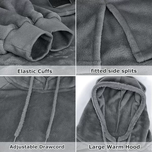 Catalonia Womens Plush Hoodie Sweatshirt Dress Casual Snuggly Wearable Blanket Pullover Sweater with Kangaroo Pocket Cozy and SoftOne Size Charcoalhoodie Dress