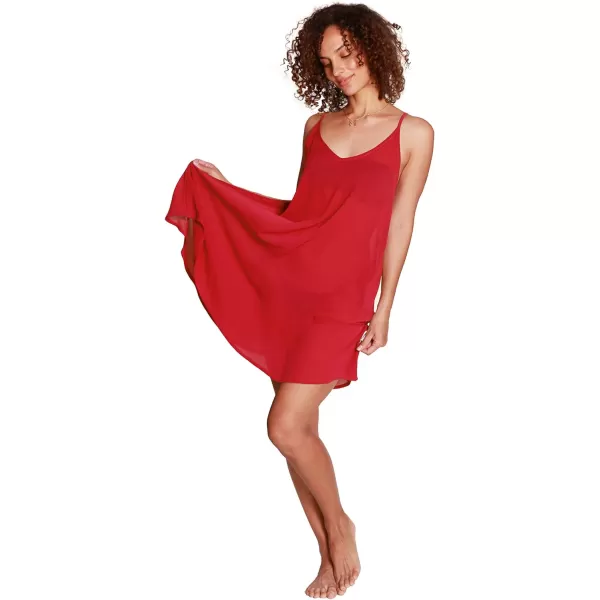 Catalonia Womens Swim Bathing Suit Cover Up Summer Chiffon Backless Beach Mini SundressRed