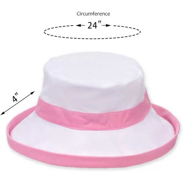 Catalonia Womens Wide Brim Sun Protection Hats with Flap Neck Cover for Traveling Hiking Safari Boating Driving GardeningPinkWhite