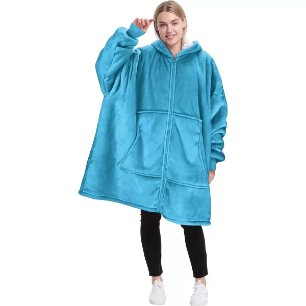 Catalonia Zip Up Blanket Hoodie Sweatshirt Oversized Sherpa Pullover Jacket Coat for Men Women Comfortable Gift for Her PurpleOne Size Blue