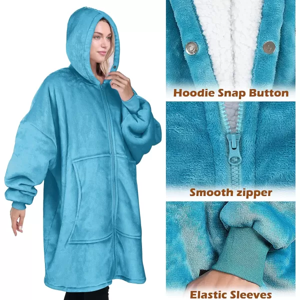 Catalonia Zip Up Blanket Hoodie Sweatshirt Oversized Sherpa Pullover Jacket Coat for Men Women Comfortable Gift for Her PurpleOne Size Blue