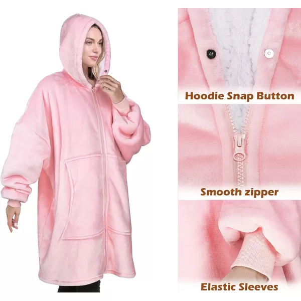 Catalonia Zip Up Blanket Hoodie Sweatshirt Oversized Sherpa Pullover Jacket Coat for Men Women Comfortable Gift for Her PurpleOne Size Pink