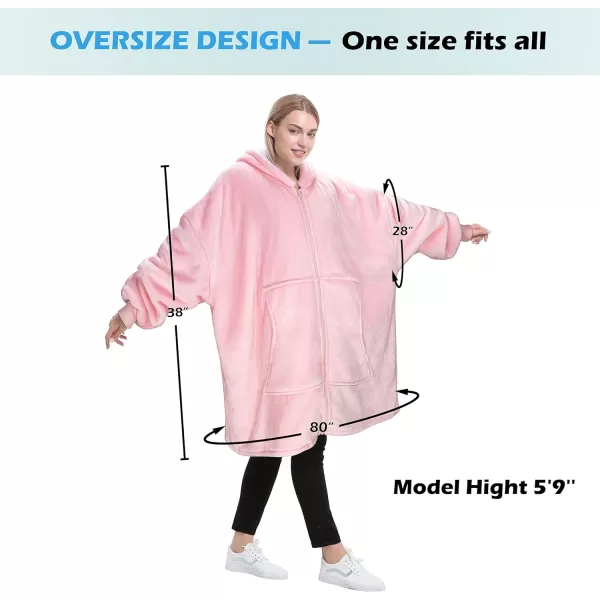 Catalonia Zip Up Blanket Hoodie Sweatshirt Oversized Sherpa Pullover Jacket Coat for Men Women Comfortable Gift for Her PurpleOne Size Pink